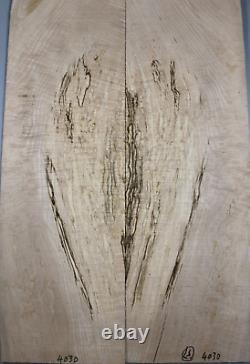 4030 Ripple Spalted Ripple Maple Wood Bookmatch les paul Guitar Top Set Luthier