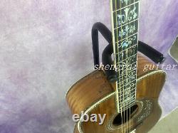 41 D-45 Solid Acacia acoustic guitar with abalone setting brown delivery fast