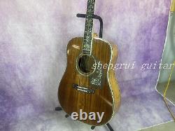 41 D-45 Solid Acacia acoustic guitar with abalone setting brown delivery fast