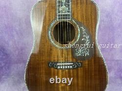 41 D-45 Solid Acacia acoustic guitar with abalone setting brown delivery fast