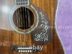 41 D-45 Solid Acacia acoustic guitar with abalone setting brown delivery fast