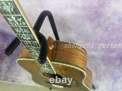 41 D-45 Solid Acacia acoustic guitar with abalone setting brown delivery fast