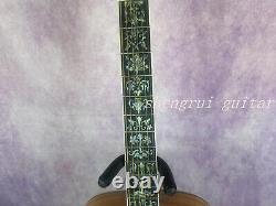 41 D-45 Solid Acacia acoustic guitar with abalone setting brown delivery fast