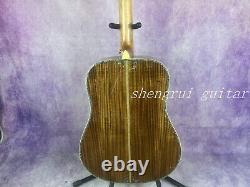 41 D-45 Solid Acacia acoustic guitar with abalone setting brown delivery fast