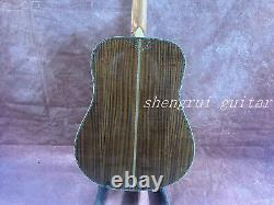 41 D-45 Solid Acacia acoustic guitar with abalone setting brown delivery fast