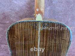 41 D-45 Solid Acacia acoustic guitar with abalone setting brown delivery fast