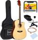 41in Beginner Acoustic Guitar Full Size All Wood Cutaway Guitar Starter Set Withca