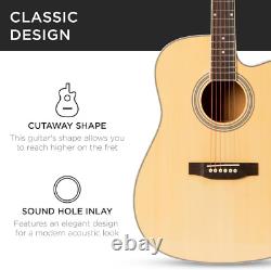 41In Beginner Acoustic Guitar Full Size All Wood Cutaway Guitar Starter Set WithCa