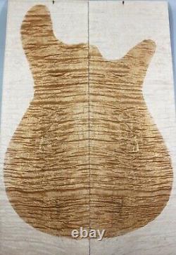 5A Elegant Ripple Maple Wood Bookmatch les paul Guitar Top Set Luthier supply