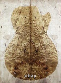 5A Figure Electric Guitar Top Curly Barky Golden Camphor Wood Burl Set Luthier