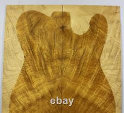 5A Figure Telecaster Guitar Top Flame Golden Phoebe Wood Bookmatched Set Luthier