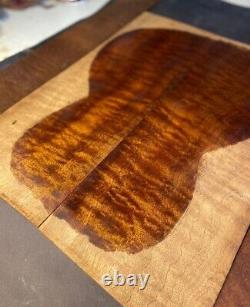 5AGrd Quilted SAPELE Pommele Acoustic Guitar back and sides SET Luthier Tonewood