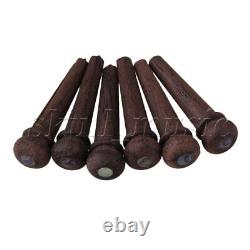 6 Acoustic Guitar Rosewood Bridge Pins ABALONE Shell Dot