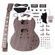 6-string Diy Electric Guitar Kit Set Zebrawood Body Neck Fingerboard Cr Parts