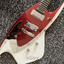 6 Strings Special-shaped Electric Guitar Metal Red And White Paint With 24 Frets