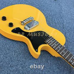 6-Strings Yellow Electric Guitar Solid Mahogany Body With Chrome Hardware 22F