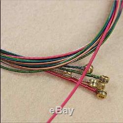 6pcs/set Rainbow Colorful Color Steel Strings for Acoustic Guitars New