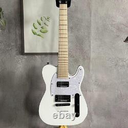 7-strings Electric Guitar White Solid Body Set in Strings Through Body Free Ship