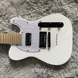 7-strings Electric Guitar White Solid Body Set in Strings Through Body Free Ship