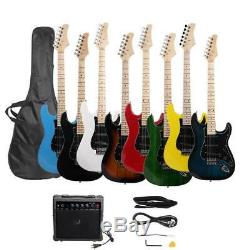 8 Colors Burning Fire Practice Electric Guitar Set with Bag AMP