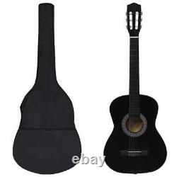 8 Piece Classical Guitar Beginner Set Black 3/4 36