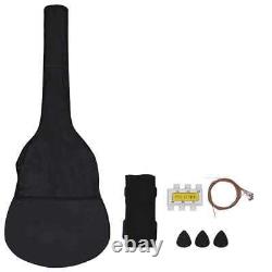 8 Piece Classical Guitar Beginner Set Black 3/4 36