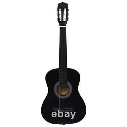 8 Piece Classical Guitar Beginner Set Black 3/4 36