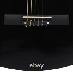 8 Piece Classical Guitar Beginner Set Black 3/4 36