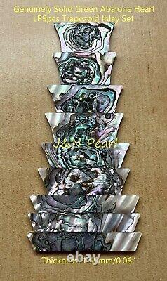 Abalone Heart Trapezoid Inlay Set for Les Paul Standard Style Guitars, 9pcs/set