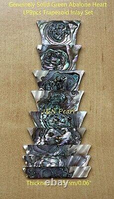 Abalone Heart Trapezoid Inlay Set for Les Paul Standard Style Guitars, 9pcs/set