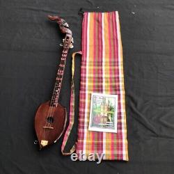 Acoustic Phin Thai Lao Guitar Strings Musical Instrument Handmade Dark Color
