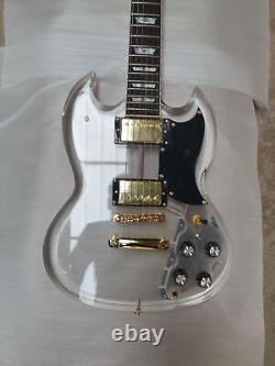 Acrylic body shape electric guitar with led light