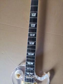 Acrylic electric guitar with led light rosewood fretboard