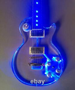 Acrylic electric guitar with led light rosewood fretboard