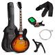All-inclusive Semi-hollow Body Electric Guitar Set With Dual Pickups Sunburst