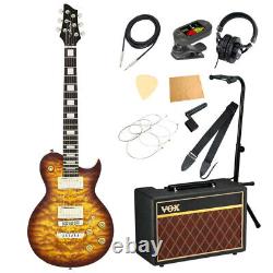 AriaProII PE-480 BS Electric Guitar with VOX Amplifier 11 Piece Beginner Set