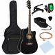 Bcp 41in Full Size Beginner Acoustic Cutaway Guitar Set With Case, Capo, Tuner