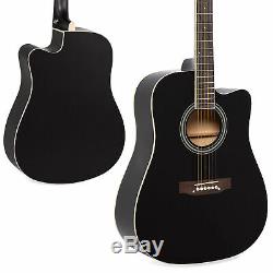 BCP 41in Full Size Beginner Acoustic Cutaway Guitar Set with Case, Capo, Tuner