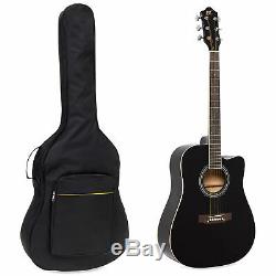 BCP 41in Full Size Beginner Acoustic Cutaway Guitar Set with Case, Capo, Tuner