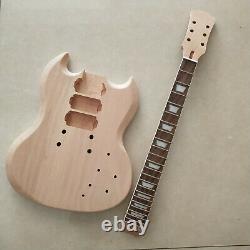 Beautiful 1 set Unfinished mahogany electric guitar body with neck SG parts