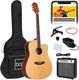 Beginner Acoustic Electric Guitar Starter Set With 41in, All Wood Cutaway Design