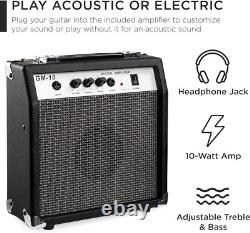 Beginner Acoustic Electric Guitar Starter Set With 41In, All Wood Cutaway Design