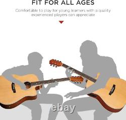 Beginner Acoustic Electric Guitar Starter Set With 41In, All Wood Cutaway Design