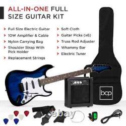 Best Choice Products 39in Full Size Beginner Electric Guitar Kit with Case