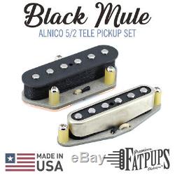 Black Mule Telecaster Pickup Set Hand Wound for Tele Style Guitar ALNICO 5/2