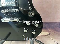 Black SG 6 string electric guitar Cross pearl set with mahogany body in stock