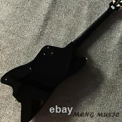 Black Special Shape Electric Guitar Mahogany Body With Gold Hardware 22 Frets