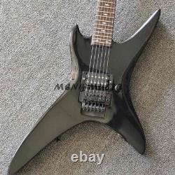 Black Special Shape Electric Guitar With FR Pickups Humbuckers Pickups 24 Frets