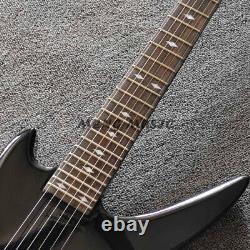 Black Special Shape Electric Guitar With FR Pickups Humbuckers Pickups 24 Frets