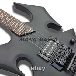 Black Special Shaped Bat Electric Guitar Fingerboard Bat Inlay Black Hardware